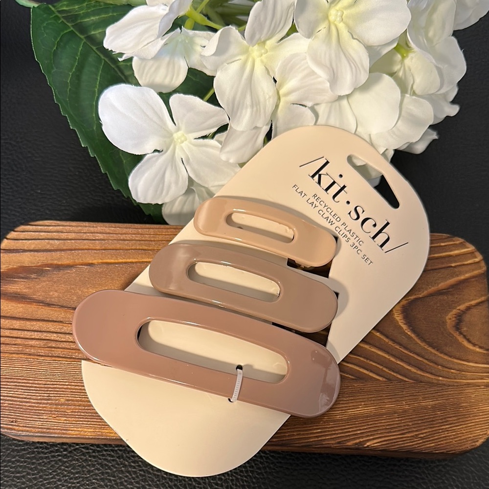 Kitsch Stylish Hair Clip Set in Brown and Cream
